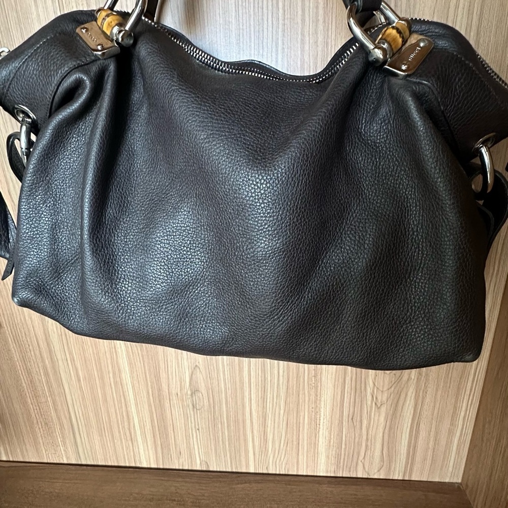 ❌SOLD ❌Gucci Brown Leather Tote with Braided Handles - Picture 5 of 16